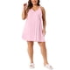 thumbnail image 1 of Agnes Orinda Women's Plus Size Camisón Talla Grande Tirantes Espagueti Cuello en V Sin Mangas Espalda Cruzada Ropa de Dormir Camisón 4X Rosa, 1 of 6