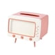 thumbnail image 1 of 1pc Multifunctional TV Shaped Tissue Storage Box with Mobile Phone Holder - Stylish Plastic Desktop Tissue Dispenser for Home Decor, 1 of 4
