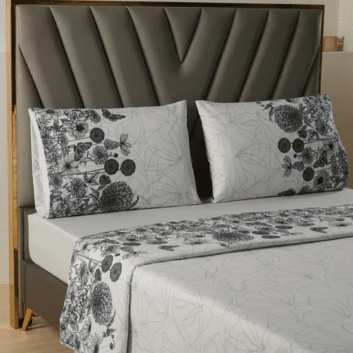 Genérico - Juego Sabanas Casatua 2 Plazas Gris Liso