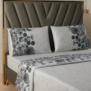 Genérico - Juego Sabanas Casatua 2 Plazas Gris Liso