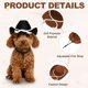 thumbnail image 3 of Sombrero de Vaquero para Perro Uxcell, Mini Sombrero de Vaquero para Mascota con Correa de Barbilla Ajustable, Gorra de Cosplay con Decoración de Cuerda de Algodón, (Marrón, M), Para Perros y Gatos, 3 of 7