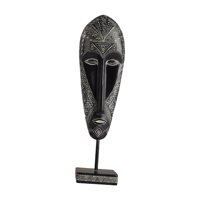 Bothyi - Estatua De Máscara Africana, Adorno De Mesa De Resina Tallado A Mano Para Estante De Oficina Y Hogar, 12X7,5X41,5 Cm