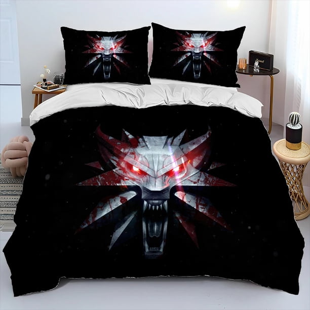 The W-Witcher Game Gamer cartoon Comforter Bedding Set,Duvet Cover Bed Set Quilt Cover Pillowcase,Bedding Set Bed Sheets