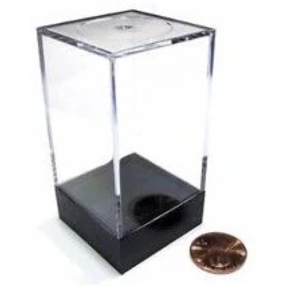 Caja expositora de plástico para figuras Chessex, tamaño mediano, altura, con tapa negra