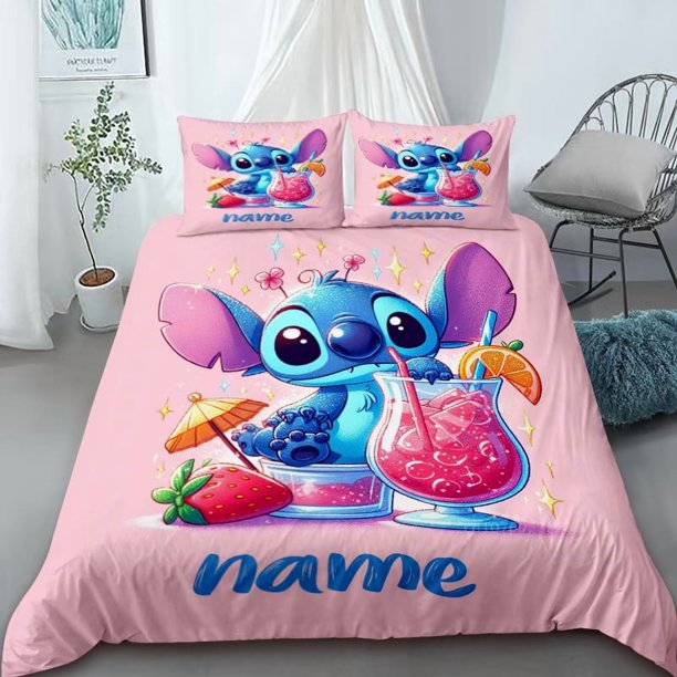 Customizable Duvet Cover Stitch Cartoon Personalized Name Bedding Set Quilty Cover Decor for Children GiftBed Sheets