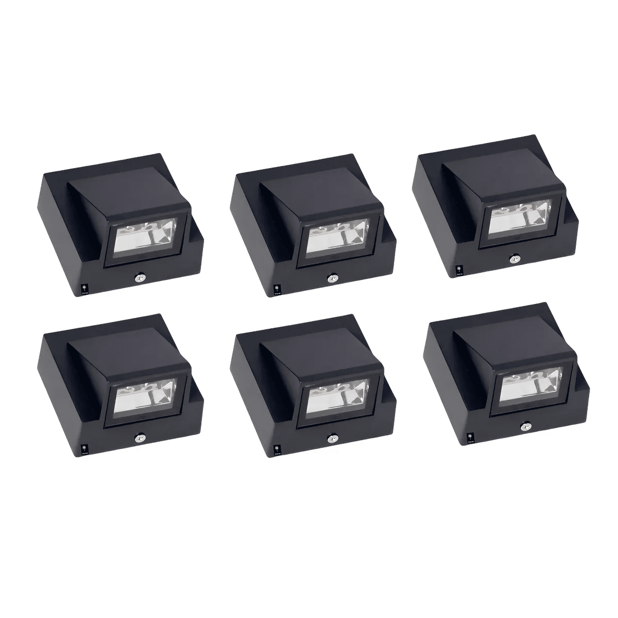 Pack6 Lámparas Pared Belug 3w Interior Exterior Jardín Impermeable Negra