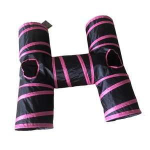 Ioensy - Tubo De Túneles Para Gatos, Juguetes Interactivos Plegables, Juego Para Conejo, Gatito, Mascota, Rojo