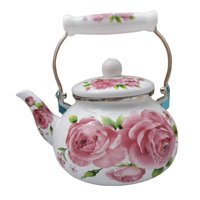 Magideal - Hervidor De Té Esmaltado, Hervidor De Agua, Calentador De Agua Y Leche Con Tapa, Cafetera Multifuncional De 2,5 L Para Agua Fría, Cocina, Café Casero Estilo D