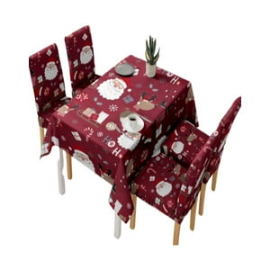 Genérico - Mantel Y Fundas De Sillas Navidad 7 Piezas Decoración 31O7