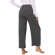 thumbnail image 3 of INSPIRE CHIC Pantalones de pijama a rayas para mujer, cintura con cordón, pantalones largos, bolsillos laterales elásticos, ajuste holgado, ropa de descanso, pantalones de pijama, L, rayas blancas, 3 of 6