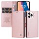 thumbnail image 3 of Funda Billetera de Cuero para iPhone 14 Pro Max con Tarjetero y Soporte - Tapa Magnética Rosa, 3 of 6
