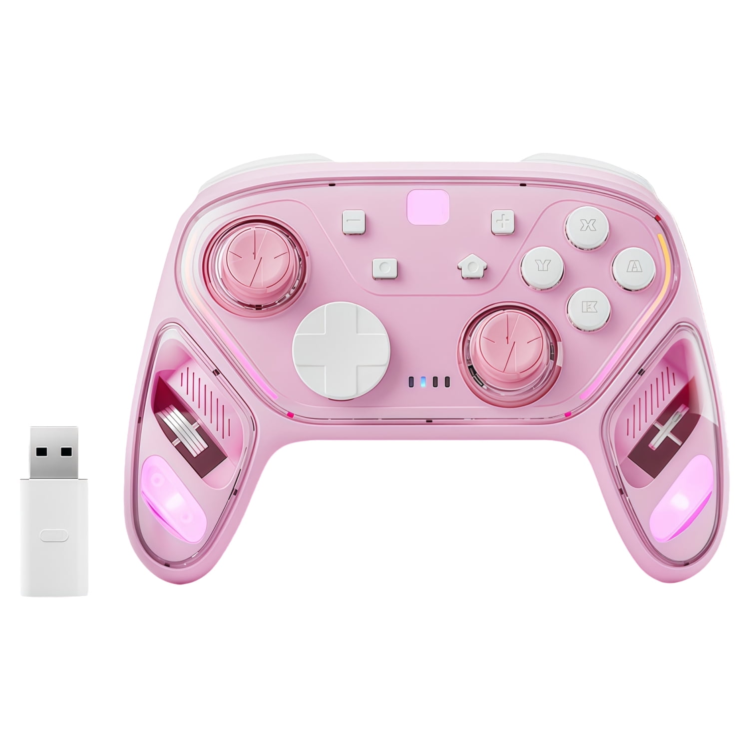 Genérico - Controlador De Juego Inalámbrico N20 Con Programación Macro Y Iluminación Rgb Para Switch2 Gaming En Pc Incluye Adaptador Usb