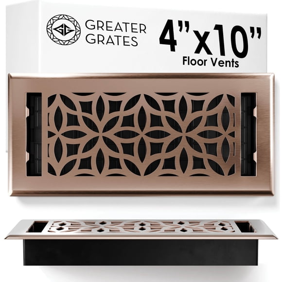 Rejilla de piso GREATER GRATES 4"x10" de acero, bronce satinado