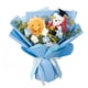 thumbnail image 2 of Ramo de flores de ganchillo Ramo de ganchillo Flores artificiales de punto completadas para la decoración del banquete de boda de graduación Día del Azul, 2 of 5