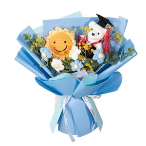 Bothyi - Ramo De Flores De Ganchillo Ramo De Ganchillo Para Decoración Del Banquete De Boda Del Día De La Madre Azul