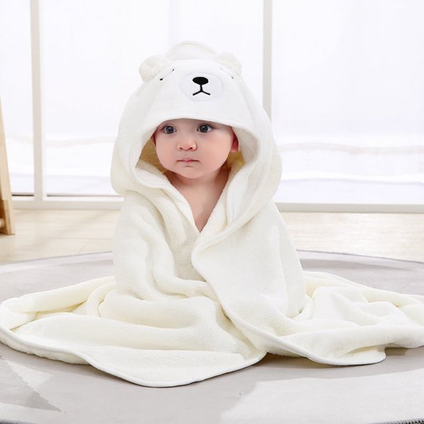 Make Bath Time Fun with Our Adorable Cartoon Hooded Baby Bath Towel - Perfect for Newborns!