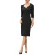 thumbnail image 4 of INSPIRE CHIC Vestidos Midi de Trabajo para Mujeres con Mangas 3/4 y Escote Corazón de Cintura Alta S Negro, 4 of 6