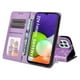 thumbnail image 2 of Funda tipo cartera FOXDOCK para Samsung Galaxy A22 4G , diseño girasol en relieve, cuero PU, cierre magnético, soporte y tarjetero, 2 of 5