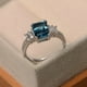 thumbnail image 3 of Elegant Silver Plated Princess Cut Gemstone Rings for Women - Perfect for Engagement and Wedding Rings, 3 of 4