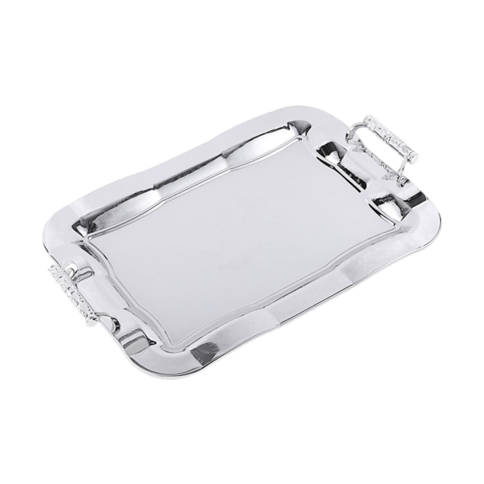 Bothyi - Bandeja Para Servir De Acero Inoxidable, Bandeja Decorativa Para Frutas, Para Té, Vacaciones, Hogar
