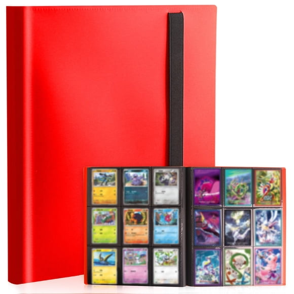 Álbum organizador de cartas SRISE de 9 bolsillos, capacidad para 360 cartas, color rojo