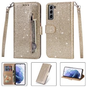 Funda Para Foxdock Elegante Funda Samsung Galaxy S22 Plus 5G Glitter Con Cremallera-Ideal Para El Uso Diario