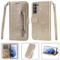 Funda Para Foxdock Elegante Funda Samsung Galaxy S22 Plus 5G Glitter Con Cremallera-Ideal Para El Uso Diario