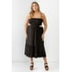 thumbnail image 1 of Vestido Midi con Tirantes, Aberturas y Bajo Acampanado con Fruncido, 1 of 5