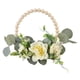 thumbnail image 4 of Corona De Cuentas De Madera Rústica Con Flores Guirnalda De Puerta Delantera Decoración Interior Amarillo, 4 of 5