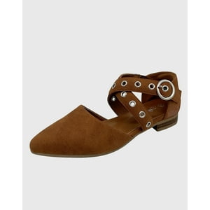 Danicolle Calzado - Ballerina Para Mujer Plana Ecocuero Camel