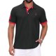 thumbnail image 1 of INSPIRE CHIC Camisa Polo de Piqué con Patrón para Hombre Camisas de Polo de Golf de Color Contraste M Negro, 1 of 6