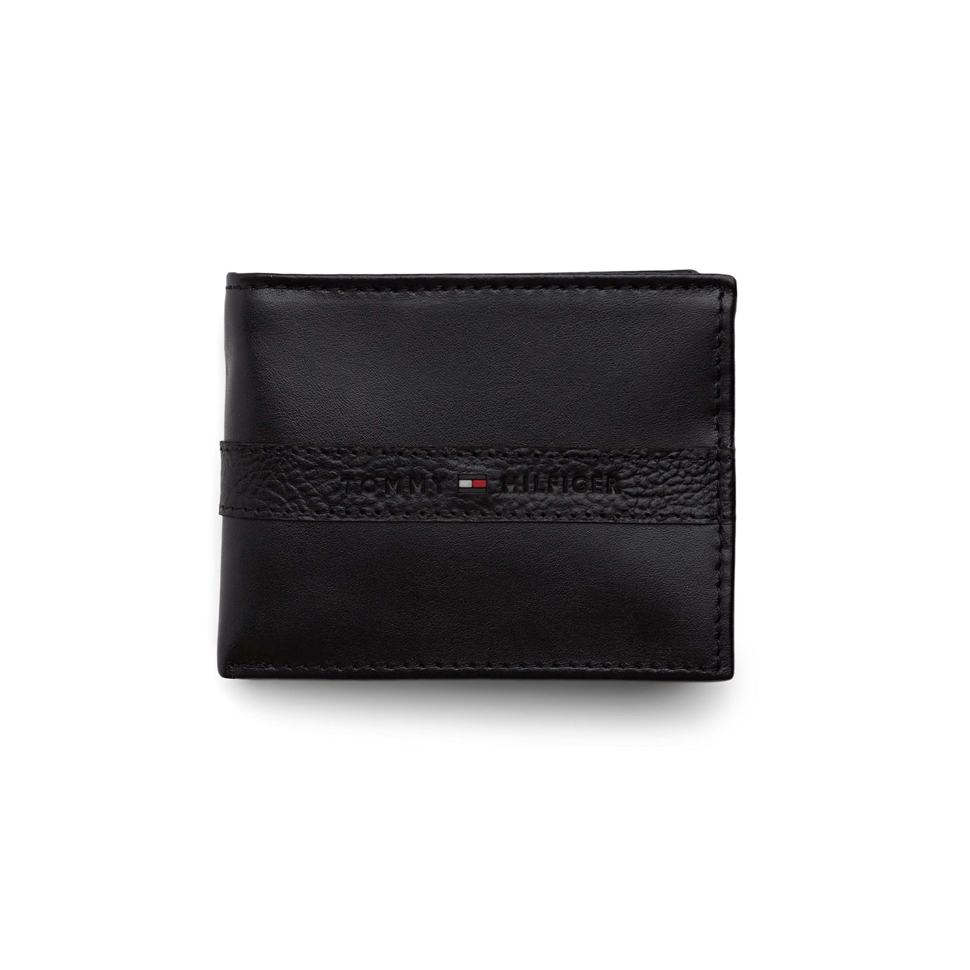 Cartera Tommy Hilfiger Piel Doble Pliegue Monedero Negro Hombre