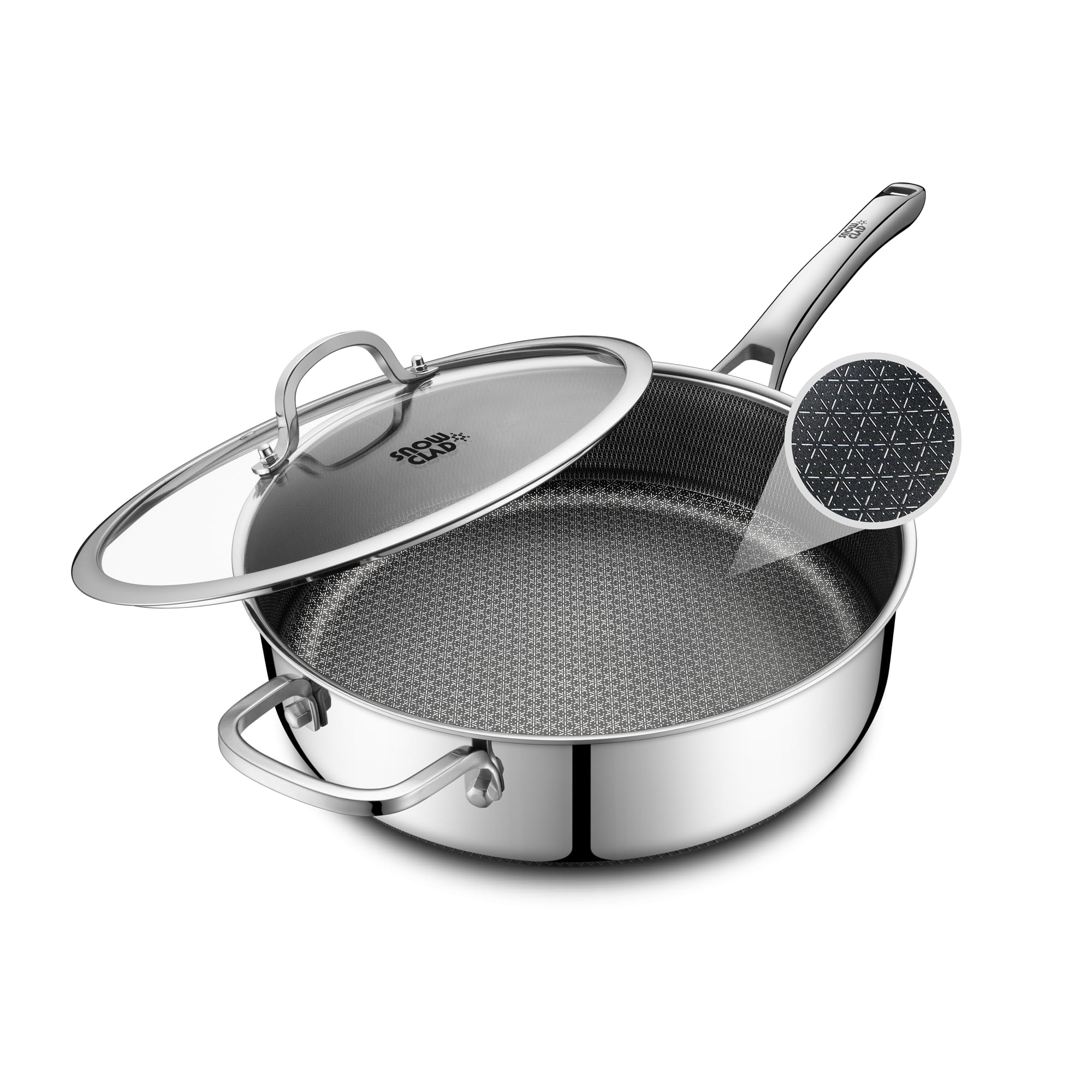 Sartén Snowclad Antiadherente Con Tapa De Acero Inoxidable De 5 Litros Y 30 Cm