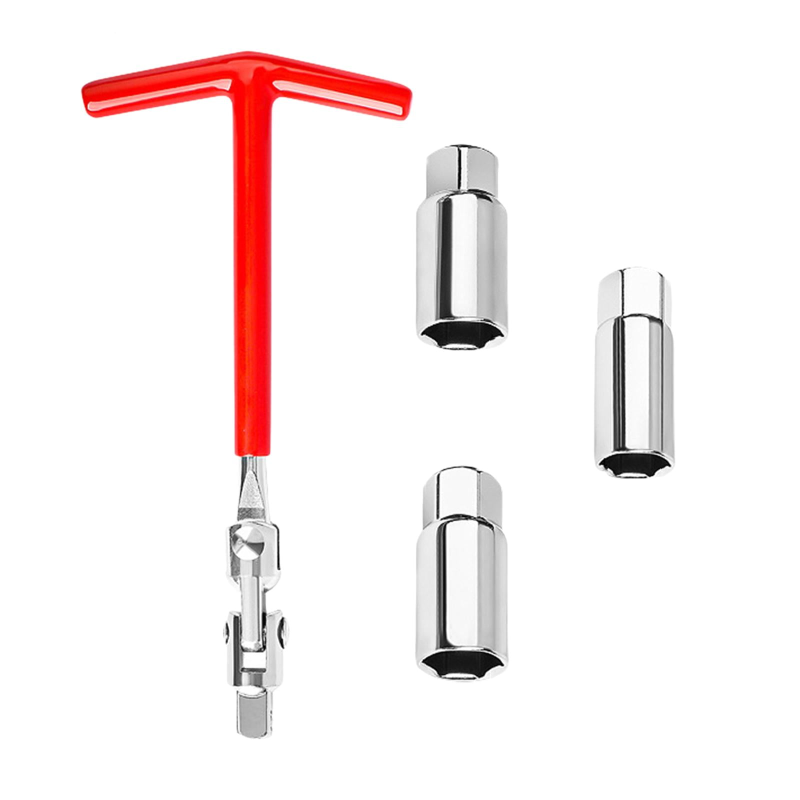 Magideal - Llave De Tubo Para Bujías Con Mango En T, Tamaño De Junta De 10 Mm, Llave De Tubo Para Bujías Con Junta Metálica Para Automóviles, Vehículos De Motor