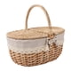 thumbnail image 5 of Cesta de Mimbre para Picnic, Cesta de Almacenamiento de Mimbre con Tapa Y Asa, Rústica, Portátil, Cesta de Ratán para Servir Y Guardar para Fiestas en Medio, 5 of 5