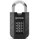 thumbnail image 1 of Candado NovLock de combinación de 4 dígitos negro - 1 unidad, 1 of 8