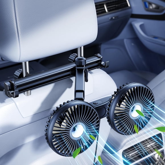 Ventiladores para auto DICMKY de brazo largo y doble cabezal para asiento trasero