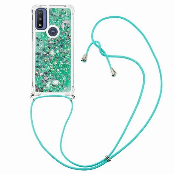 Funda FOXDOCK para Motorola Moto G Power 2022 con Cuerda Ajustable, Brillo Líquido, Protección Antigolpes y Lente – Ideal para Regalo