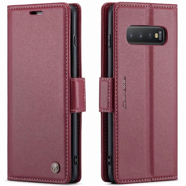 CaseMe tipo cartera Samsung Galaxy S10 con cierre magnético, RFID, tarjetero, soporte, carga inalámbrica