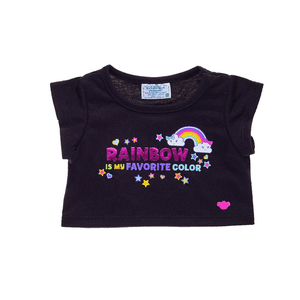 Build A Bear - Polera Negra Arcoiris Build-A-Bear