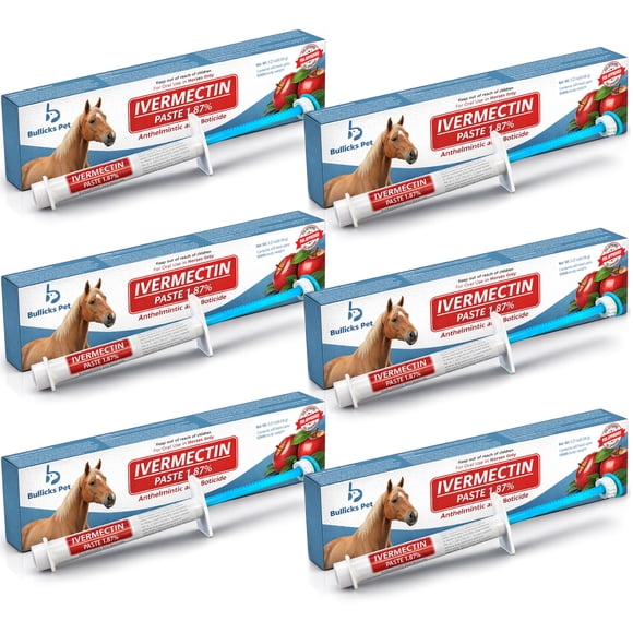 Pasta de Ivermectina Bullicks Pet 1.87% Sabor Manzana Paquete de 6