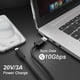 thumbnail image 4 of Cable USB 3.2 Gen2x1 A a C de Cablelera, 0,5 m, color negro, 4 of 5