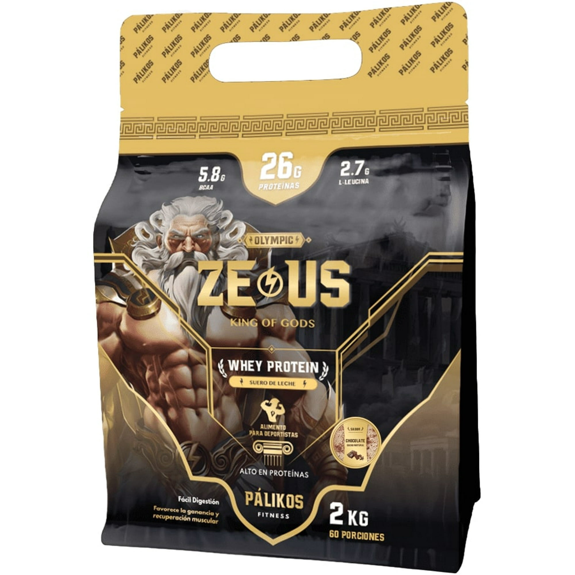 Palikos Fitness - Proteina Zeus 100% Whey Sabor Chocolate Formato Doypack