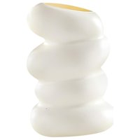 Magideal - Florero En Espiral De Plástico, Contenedor Decorativo Para Arreglos Florales, Decoración Duradera Para Sala De Estar, Jarrón Contemporáneo Elegante Y Blanco