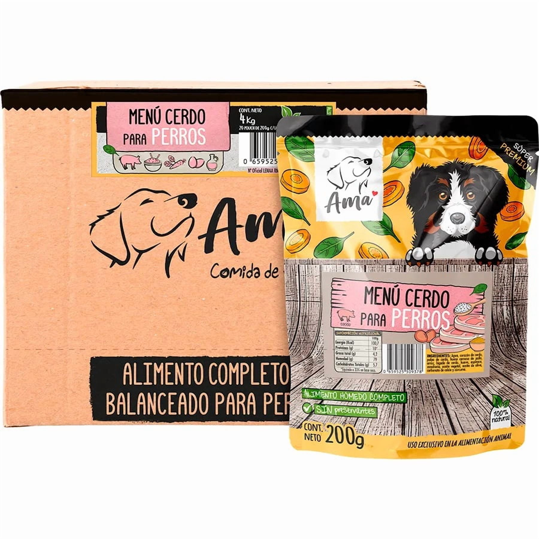 Caja Menu Cerdo Sachet Amapet Perros (20u X 200gr)