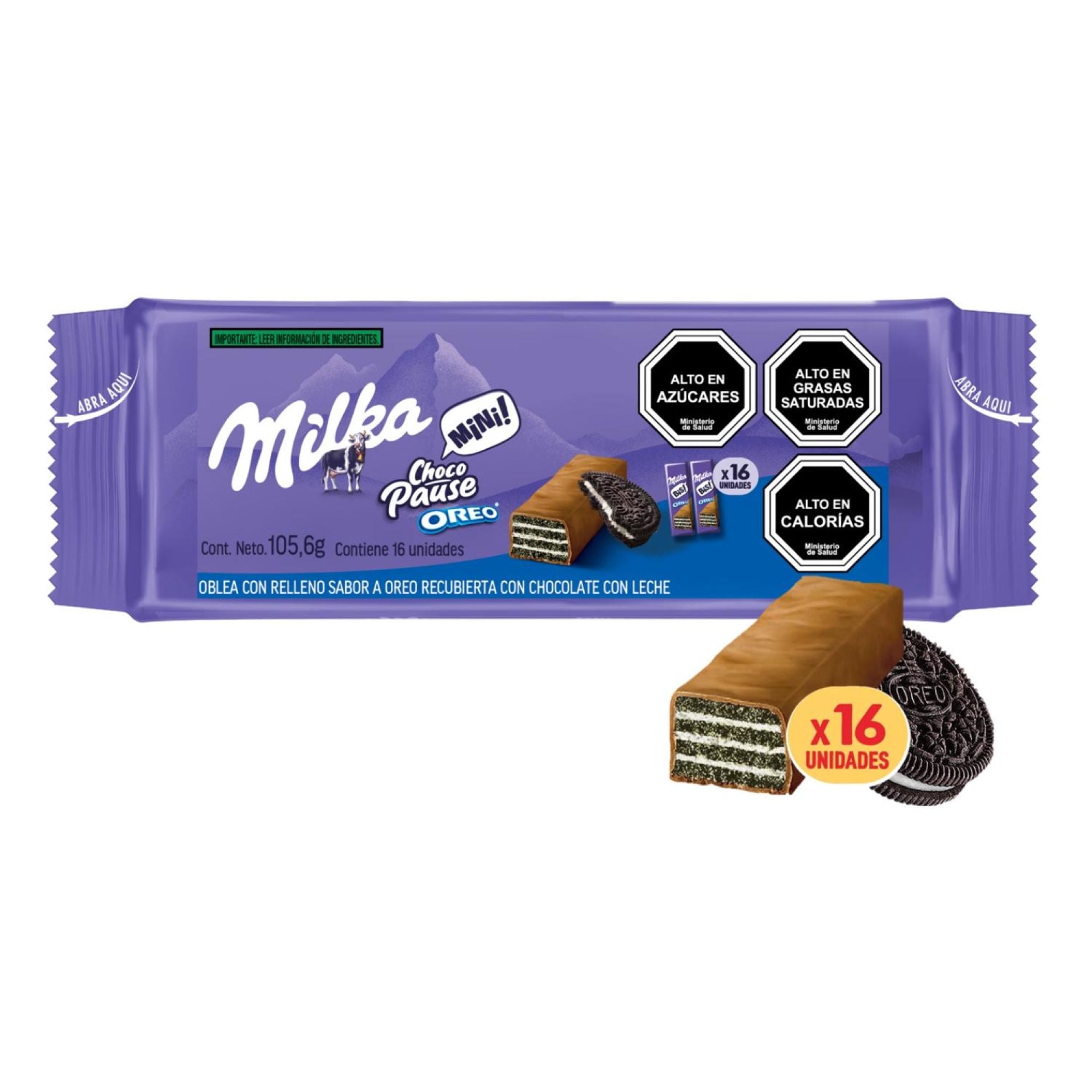 Galleta Con Oreo Bañada En Chocolate X16 Und 105,6 g Milka