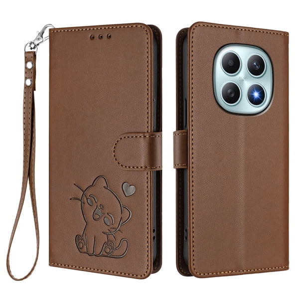 Funda Billetera con Espacio para Fotos para Xiaomi Redmi Note 15 4G/5G, Marrón
