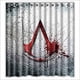 thumbnail image 1 of Cortina de ducha con el logotipo de Assassin's Creed, juego de cortinas de baño con ganchos, tamaño 66 x 72 pulgadas, 1 of 3
