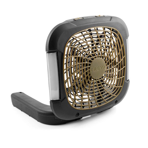 Ventilador portátil O2COOL Treva de 25 cm con luces LED y batería de 2 velocidades