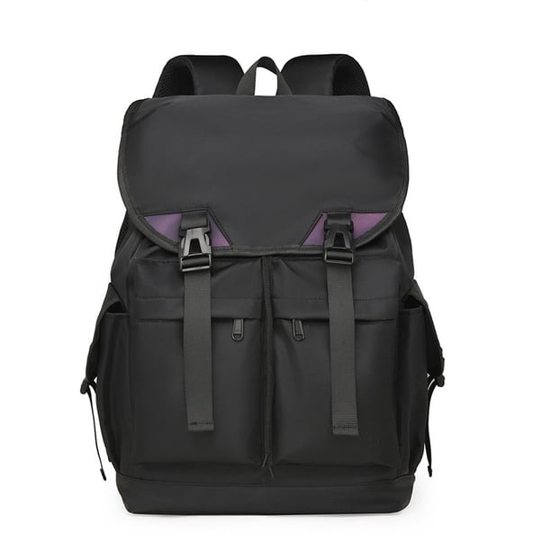 New fashion trend large capacity backpack outdoor leisure solid color multi-layer storage waterproof wear-resistant nylon cloth